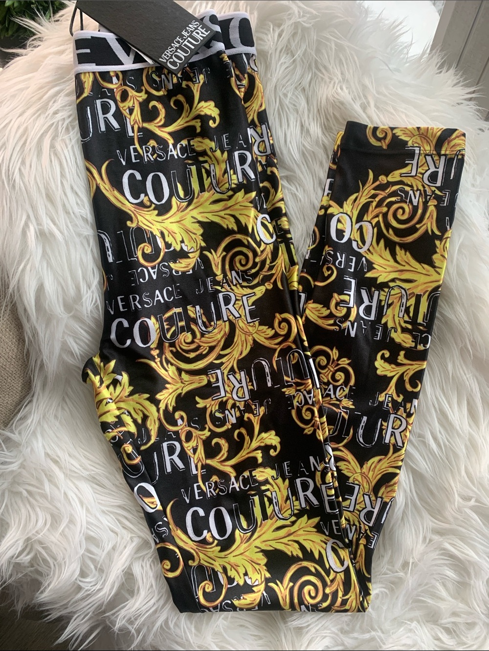 Versace Jeans Couture Leggings in Black, Gold and White - Picture 9 of 9